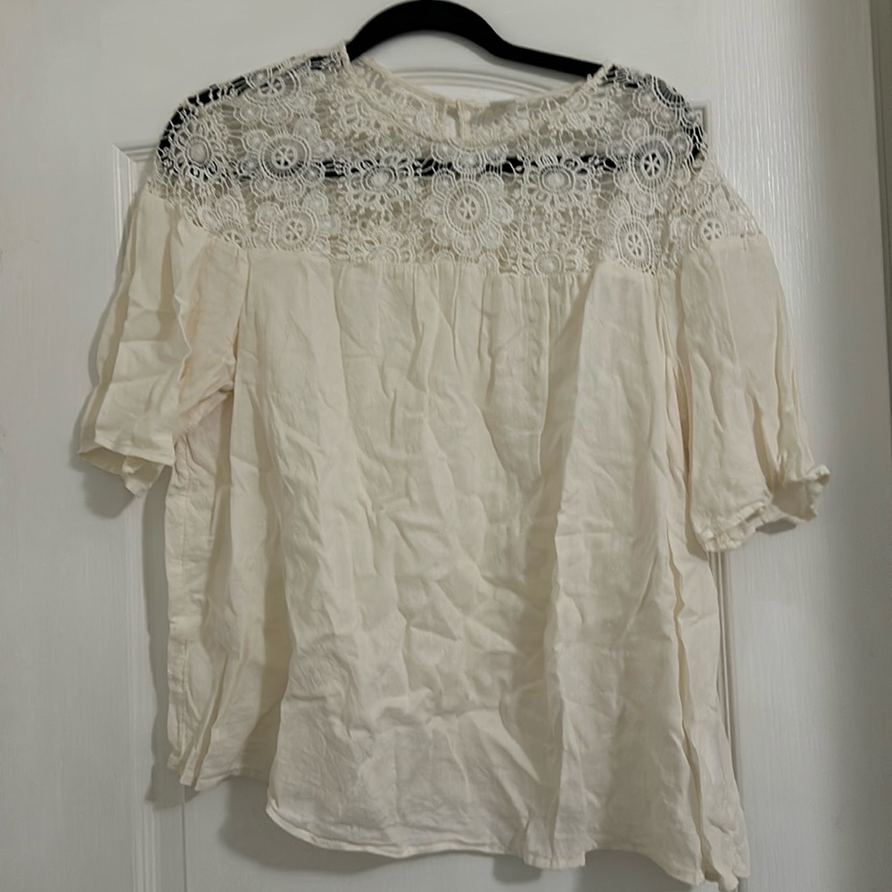 Old Navy cream blouse
